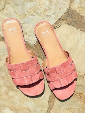 Marc Fisher Kayli Pink Suede Slide Sandals size 7.5